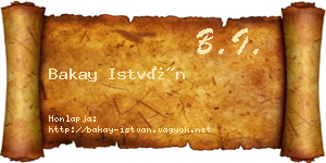 Bakay István névjegykártya